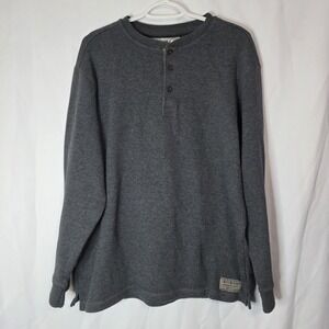 Waffle Knit Henley Rugged Outdoor Gorpcore Utility Workwear Shirt